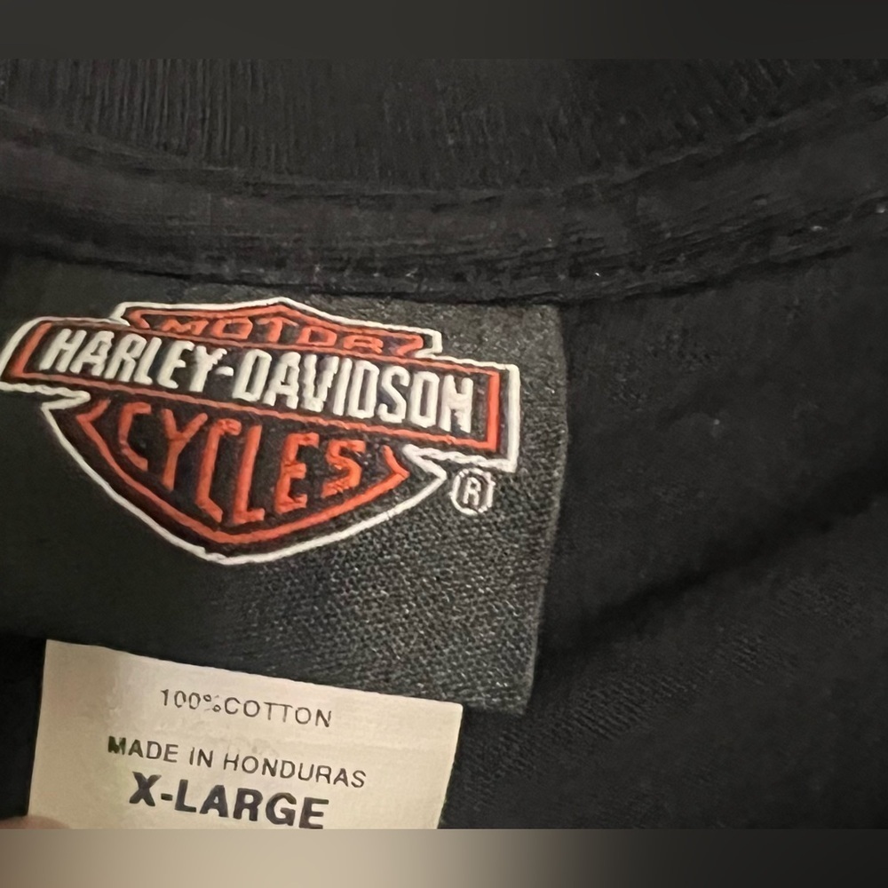 Harley Davidson Motorcycles Bass Fishing Black Tee  Men’s XL Huntington, WV 2015 - Picture 4 of 5